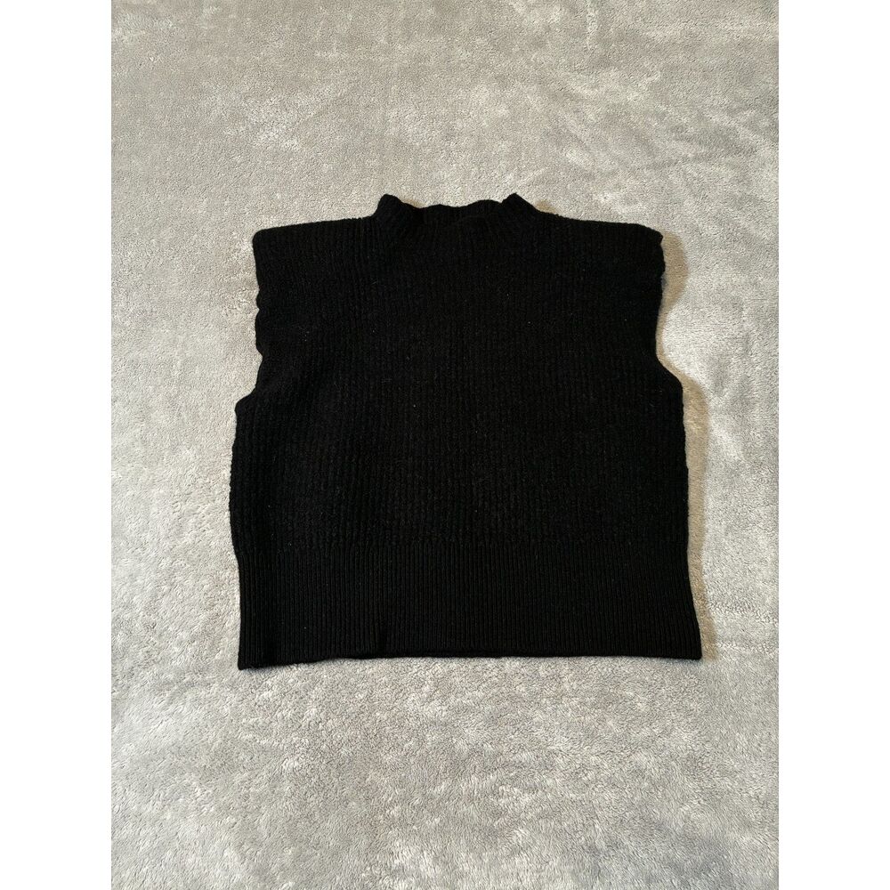 Babaton Sleeveless Merino Wool Ribbed Knit Sweater Medium